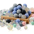 BPA Free Soft Baby Teething Round Shaped Silicone Loose Beads Wholesale