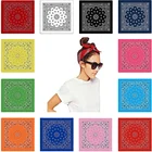 Cotton Bandana Scarf Paisley Print Cowboy Bandana Handkerchiefs Head Wrap Scarf for Men Womenand Kids