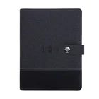 LED Light LOGO PowerBank Diary Notebook with Wireless Fast Charging custom A5 Gift Leather Design Notebook
