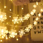 Garlands Garlands Light String Fairy Light Christmas Lamp Battery Powered Warm White Led Snowflake Lamp