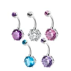 YIDING Top Sale Assorted Colors Belly Button Rings Surgical Steel Hypoallergenic Navel Piercing belly ring Body Jewelry