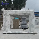 China supplier natural carving home indoor used decorative Arabescato marble stone fireplace surround