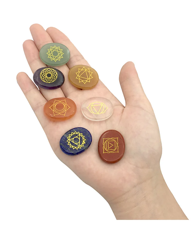 Amazon Hot Seven Chakra Reiki Stones Natural Energy Healing Crystals Stone Set Buy Crystal