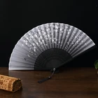 Folding Hand Fans Large Big Size Portable Chinese Style Ripple Bamboo Folding Hand Fans With Landscape Painting