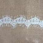 4cm black nylon lace with both side scalloped & fringes eyelash lace