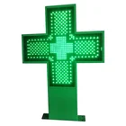 Wireless Control Flash Animated Gif Light Board Outdoor Green Display Pharmacy Cross Led Sign Board