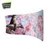 flex fabric pop up display, custom design stand banner, full color s-shaped wall panel fabric