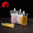 50ml 500ml Pouch 50ml 150ml 250ml 500ml Free Sample Generic Clear Spout Pouch Liquid Packaging Bag With Spout
