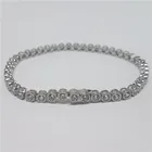 Cubic Zirconia Bracelet Rhodium Plated Copper Round Cut Cubic Zirconia Tennis Bracelet
