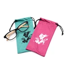 Custom Soft Microfiber 80% polyester 20% polyamide cloth Drawstring Glasses Pouch Bag with Logo