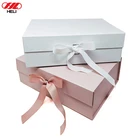Heli Custom Logo Printing Luxury Packing Gift Paper Box With Ribbon Closure