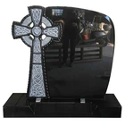 new design black granite cheap headstone tombstones in zimbabwe with cemetery cross