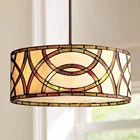TFC-1884 Tiffany Art Glass 20inch Circle 3-Light Pendant Chandelier Lighting Fixture For hotel decorative lighting