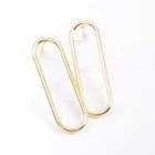 PJ199 Wholesale women charm stainless steel 14K gold plated big hoop earrings