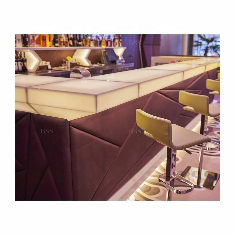 Café Caviste Bar Comptoir Conception U Forme En Bois 3D Design Moderne Café Boutique Comptoir Conception