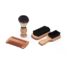 custom logo Lotus black wooden 100% soft boar bristle barber Beard Brush for men