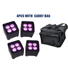 Par Hex 4S Battery-Powered Wireless 4x12W RGBWA+UV LED Uplight Par Can With Carry Bag