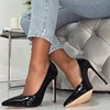 Elegant women Pointed Toe office sexy ladies lizard printing stiletto heels Dress Shoes black pumps curt shoes for women girls