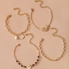 Bracelet Shell Retro Hollow Moon Metal Bracelet Pearl Shell Chain Chain Woven Gravel Star Bracelet