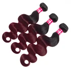 Factory T#1b 99j colour human hair bundles Ombre body wave human hair extensions wholesale virgin hair vendors