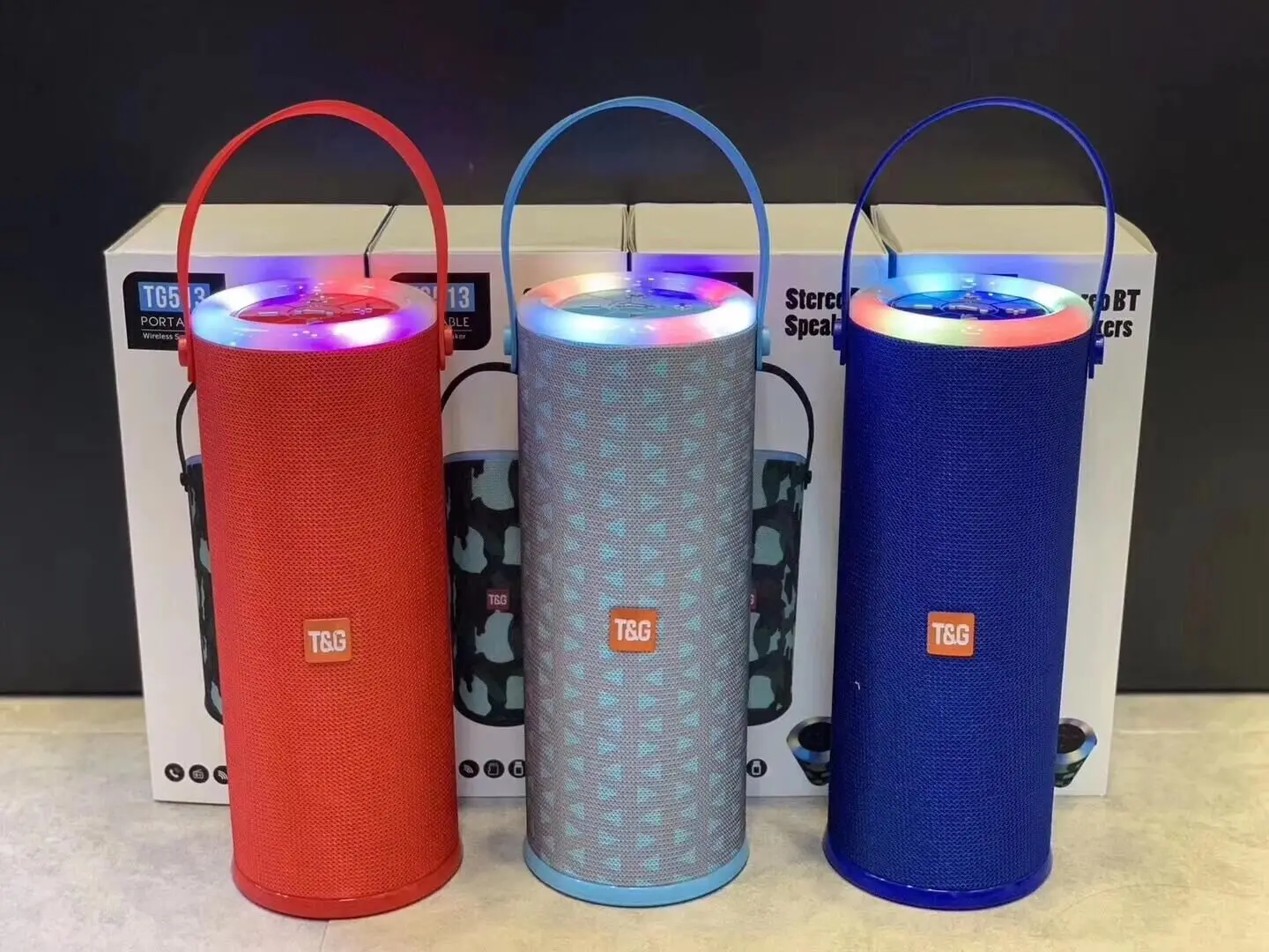2019 New arrival TG513 outdoor subwoofer bass wireless portable bluetooth speaker with colorful LED light - ANKUX.COM