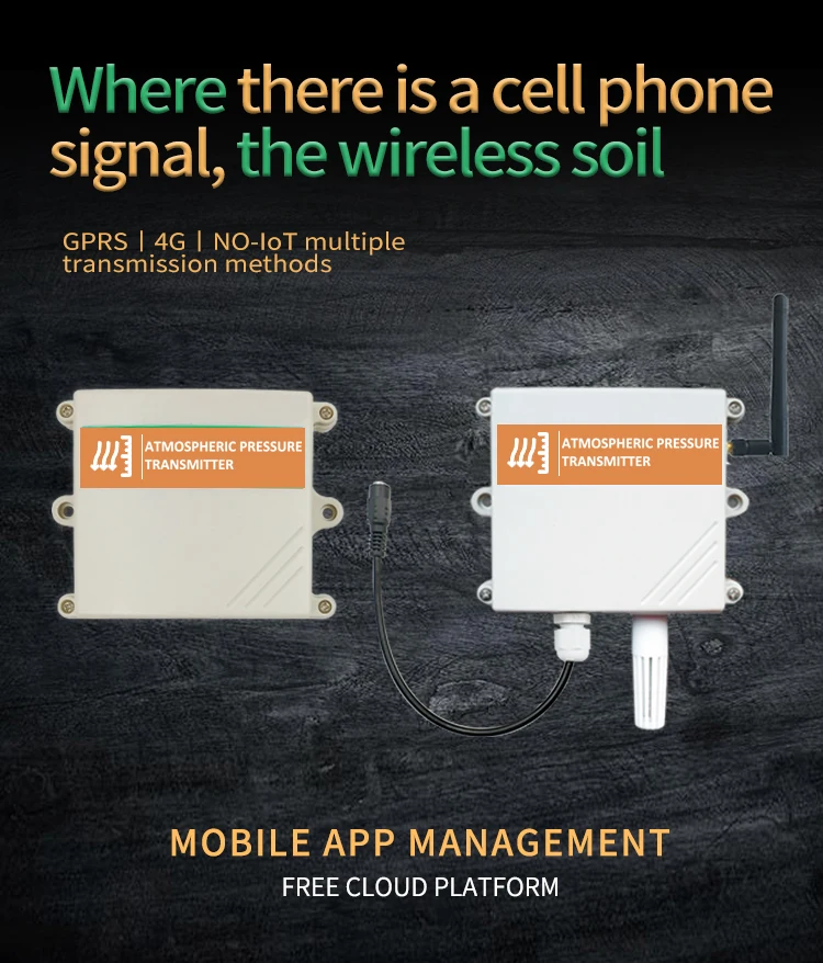 GPRS/4G/NB-IOT air pressure sensors transmitter detector atmospheric pressure monitoring with mobile phone network - ANKUX.COM