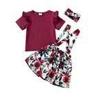 2019 Wholesale clothes for kids girl beatiful flower cloth boutique fall clothes for kids