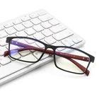 Blue Light Blocking Computer Glasses for Anti Eye Strain UV Retro Black Frame Glass Unisex