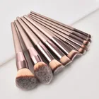 2019 10pcs luxury champagne makeup brushes set no logo synthetic make up brushes private label