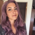 ZYR Long Wavy Synthetic Lace Front Wig Glueless Purple High Temperature Heat Resistant Fiber Hair Wigs For Women