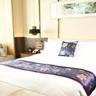 Luxury linen hotel high quality queen size bed sheet set bed runner ,purple cheap hotel bed linen