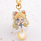 China Customized Logo Clear Glitter Heart Shape Acrylic Keychain Custom Metal Key Chain