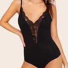 Wholesale Most Popular Product Summer Women Plunging Lace Sleeveless Sexy Bodysuit