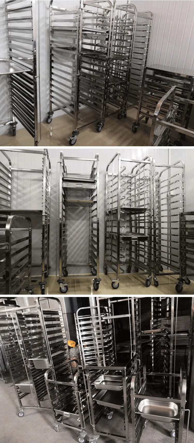 Multipurpose Stainless Steel Bread Baking Pan Trolley Cart Shelf