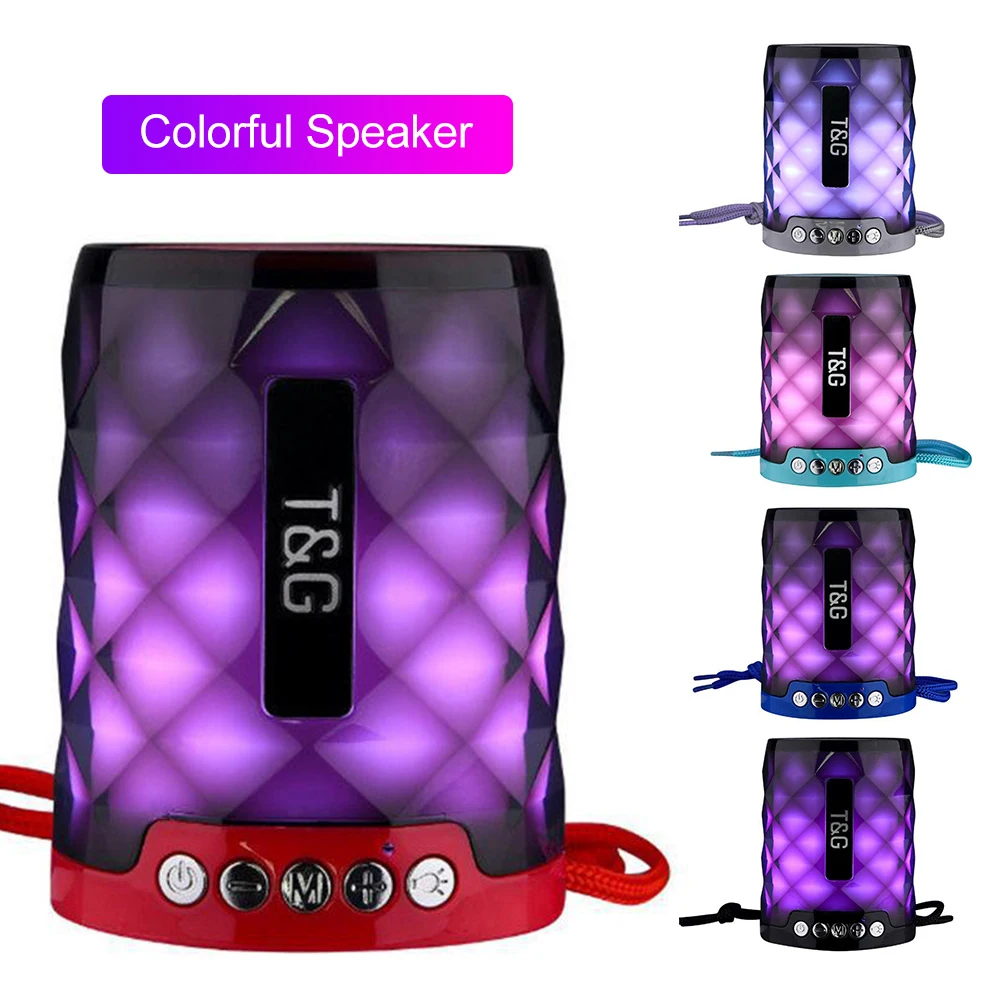 2019 Newest TG 155 Mini Bluetooth Speaker with LED Light Wireless Portable Loud Speaker Support Handsfree Call TF Card USB Disk - ANKUX.COM