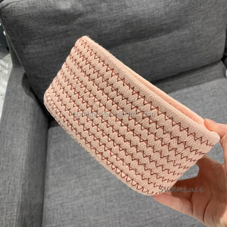 high quality small size beautiful cotton rope storage basket