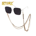 SRORY STY-PZL 2019 new fashion trend sunglasses decoration chain leather metal One Piece eye glasses chains