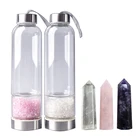 Water Wholesale Natural Gemstone Drink Healing Stones Infused Elixir Glass Crystal Water Bottle