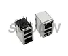Double usb female to ethernet rj45 male adapter,double usb to rj45 female jack pcb mount connector rj45 connector mould