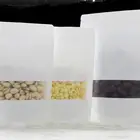 Recyclable with window kraft paper bag with zipper for food