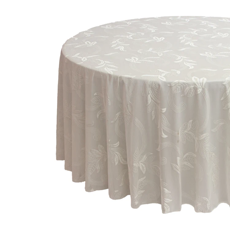 Wholesale Customized Home Decor Plant Flower Jacquard velvet Round Table cloth for Wedding Party Decoration Tablecloth