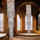 Modern LED Lead Crystal Chandelier Lighting Luxury Hotel Crystal Chandelier Staircase Crystal Chandelier