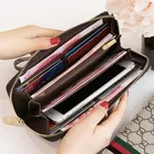 Luxury design fashion pattern pu leather money save zipper women wallet purse bag