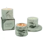 Luxury decorative fragrance oil stone marble jar soy wax candle with nice packaging