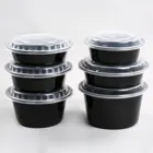 Microwave safe disposable plastic round pp food container clear plastic large round storage box warm food lunch box