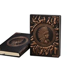 A6 Indian girl leather hard cover notebook,Classic Creative 3D embossed leather notebook,Travel Journal