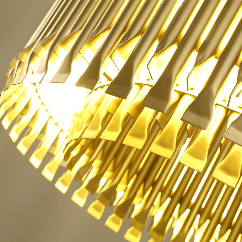 Luxury Modern Gold tube Aluminum LED Pendant Light for hotel villa shopping mall