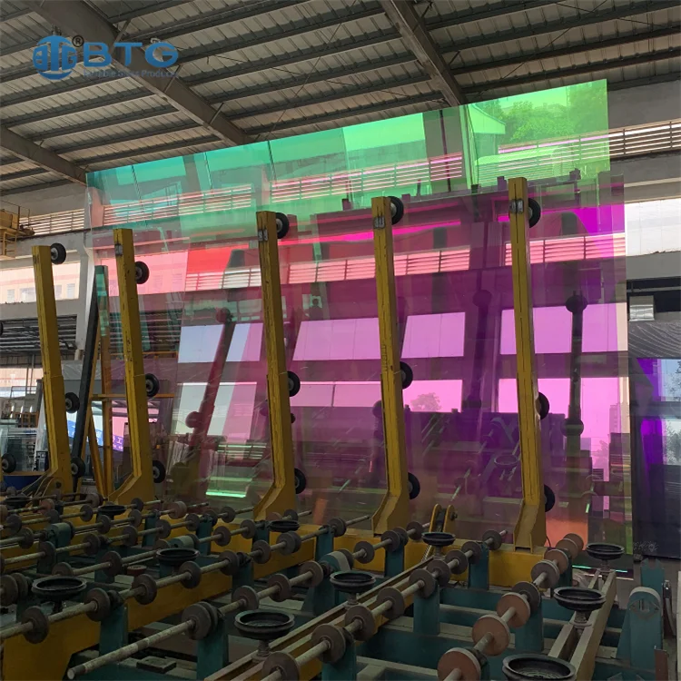 BTG high quality 12mm unbreakable clear dichroic tempered laminated glass factory price