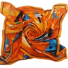 Customized Digital Printing Twill Silk Scarf 90*90cm Silk Square Scarf