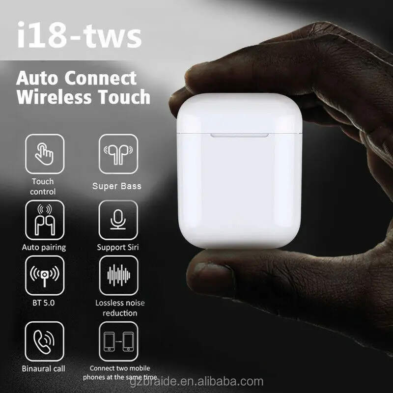 i18 TWS Wireless earphones 5.0 Earbuds Waterproof 3D Sound Touch Control for iPhone for Samsung for Huawei - ANKUX.COM